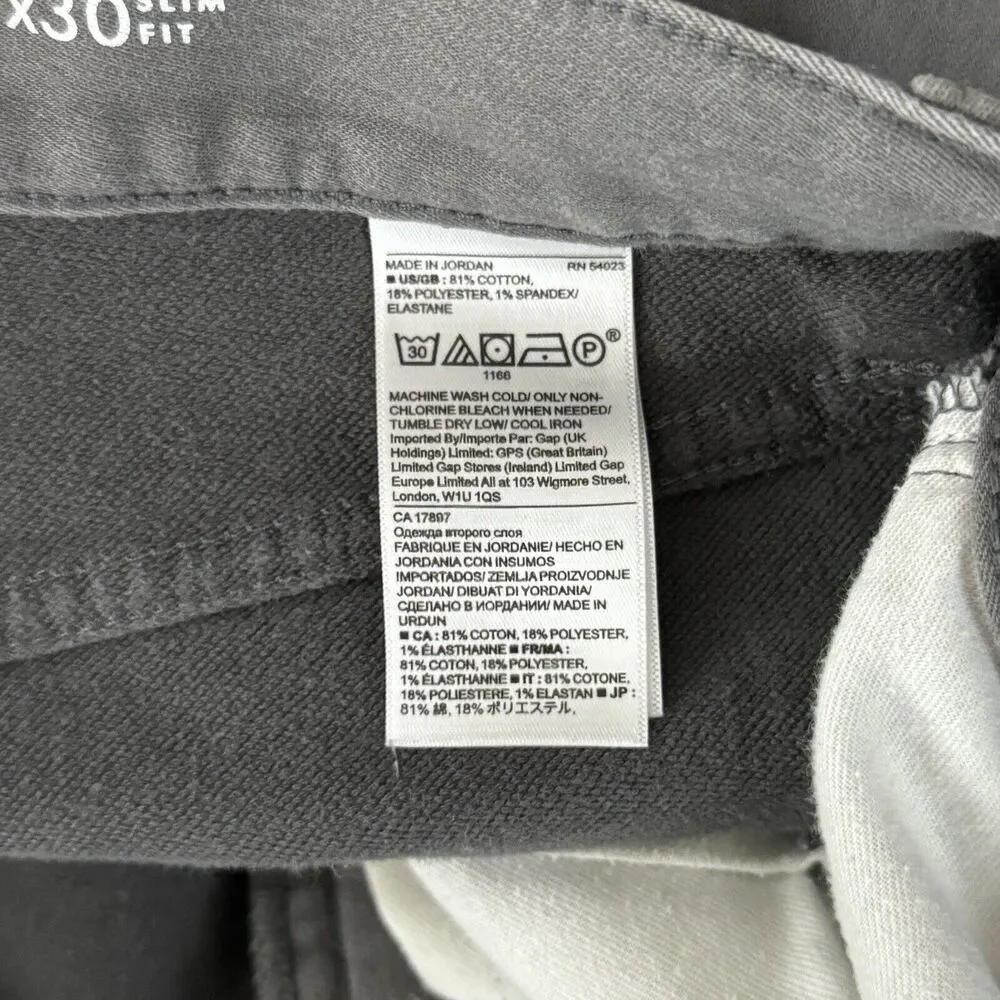 Banana Republic Jeans Men 31x30 Slim Fit Gray Traveler Casual Neutral Minimalist